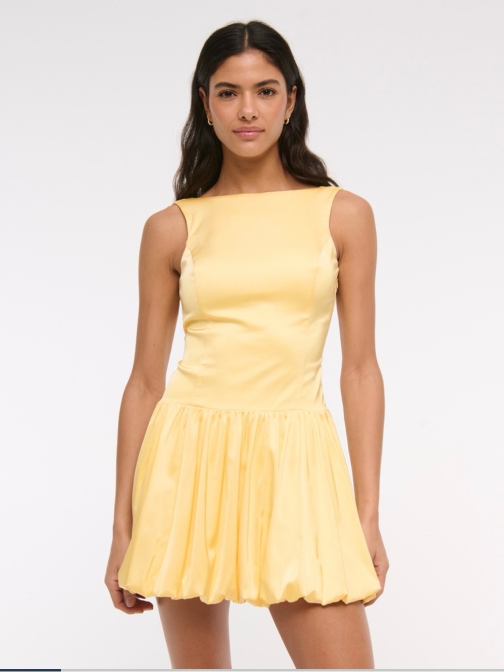 Abercrombie & Fitch Yellow Sleeveless Boatneck Mini Dress